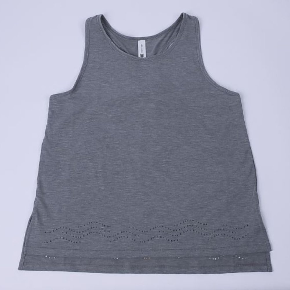 NWT All in Motion Pattern Laser Cut Grey Tank top